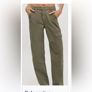 Reformation Olive Green Cargo Jeans